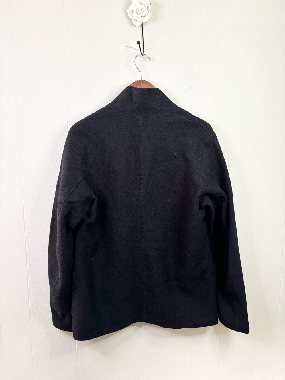 Buck Mason black merino wool felted chore coat size M new women’s - Picture 7 of 10